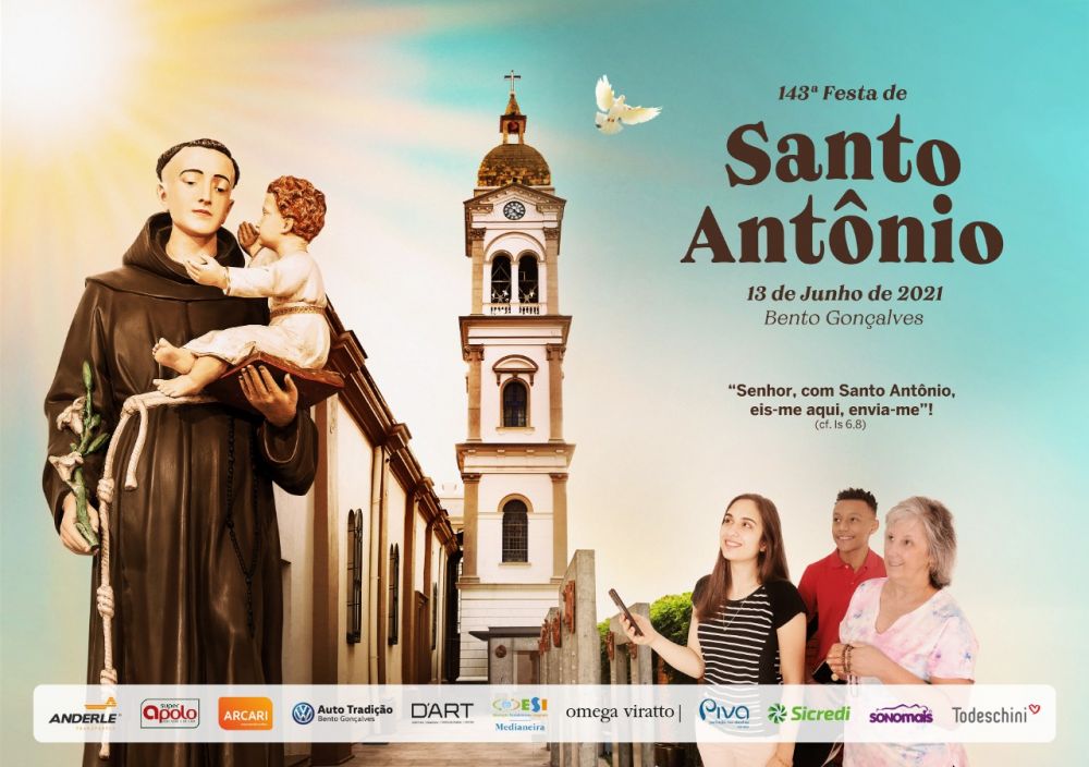 Cartaz marca a simbologia da 143ª Festa de Santo Antônio