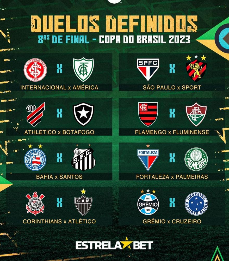 Definidos os confrontos das quartas de finais da Copa do Brasil