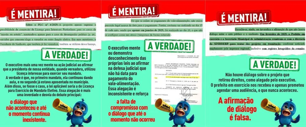 Sindiserp-BG acusa prefeito Diogo de mentir em resposta ao Judiciário