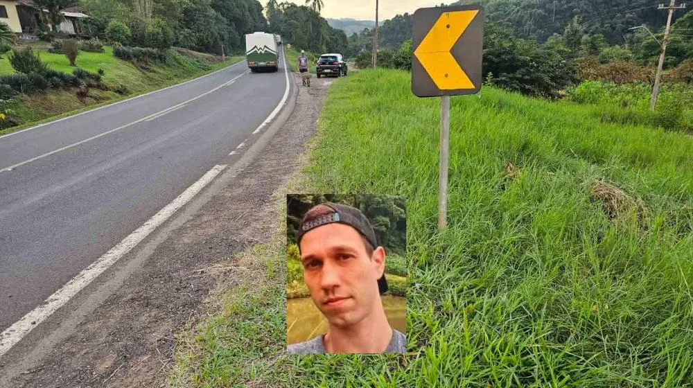 Motociclista morre após sair da pista e colidir com placa na BR-470