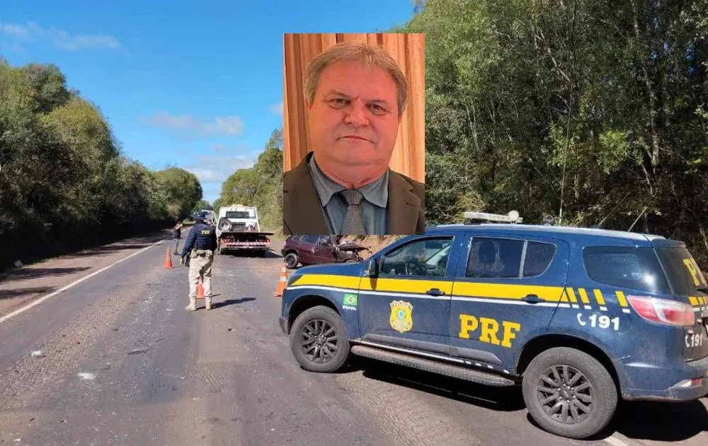 Homem morre após colisão frontal entre automóvel e caminhão