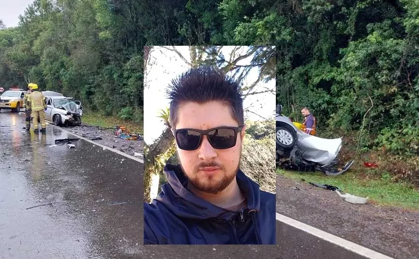 Moisés De Bona (foto menor) foi uma das vítimas fatais no acidente - Foto: Luis CArlos Muller/Rádio Spaço FM/Especial