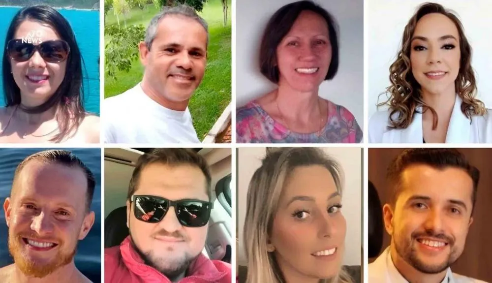Janaína, Everaldo, Leise, Leane, Leandro, Fábio, Juliane e Andrei foram as vítimas fatais - Fotos: Reprodução/Especial