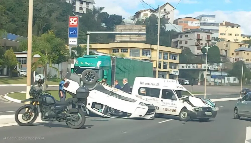 Ocupantes da VW Saveiro sofreram ferimentos, mas não correm risco de morte - Foto: Reprodução/Especial