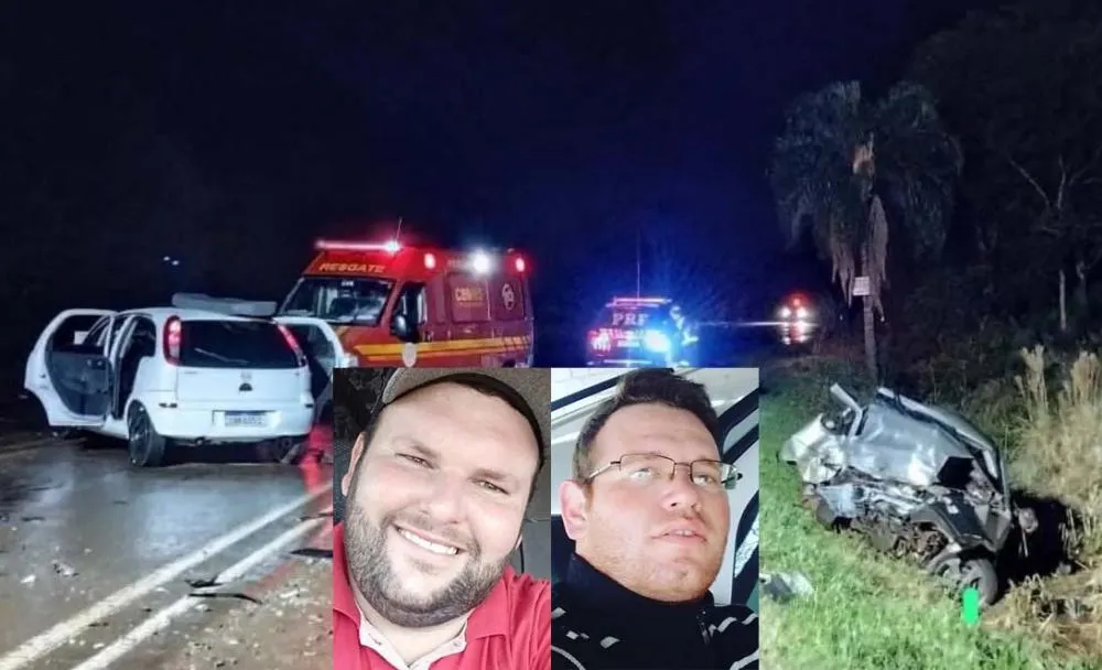 César Augusto Padilha e Jean Dutra Cabreira morreram no local do acidente - Foto: PRF/Especial