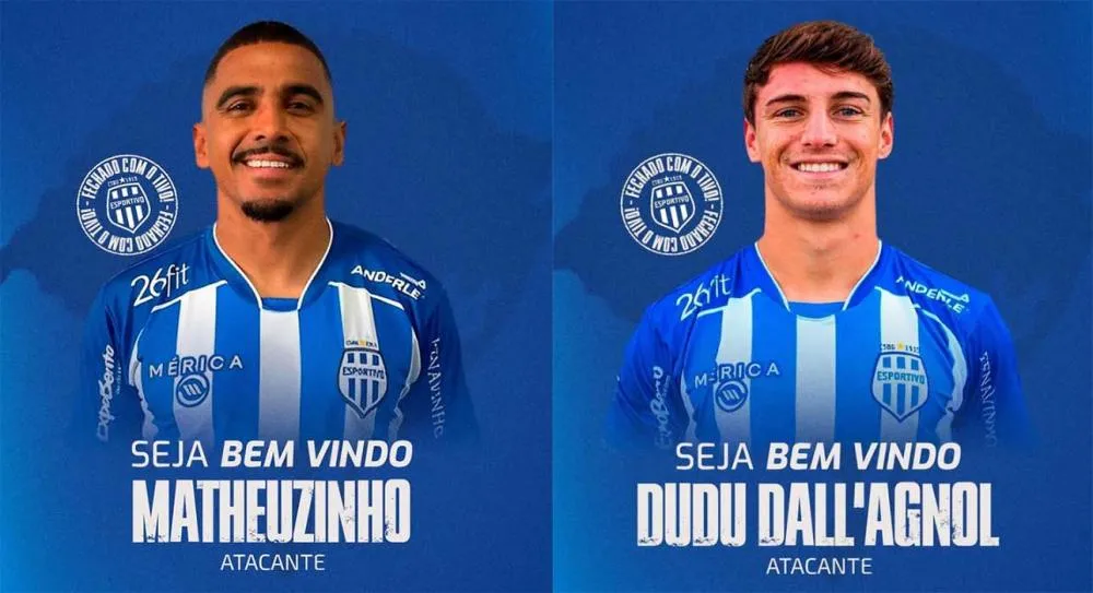 Matheuzinho e Dudu Dall'Agnol foram os últimos reforços anunciados - Fotos: Clube Esportivo/Especial