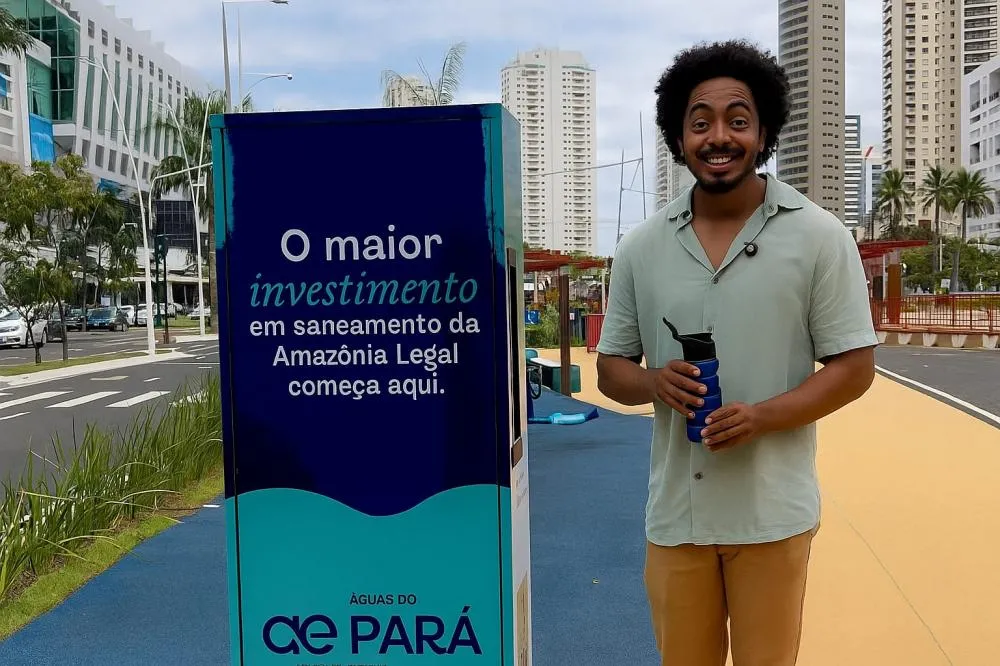 Uma das praças com maior fluxo de pessoas de Belém também recebeu um bebedouro da Ice Hot - Fotos: Reprodução/Especial