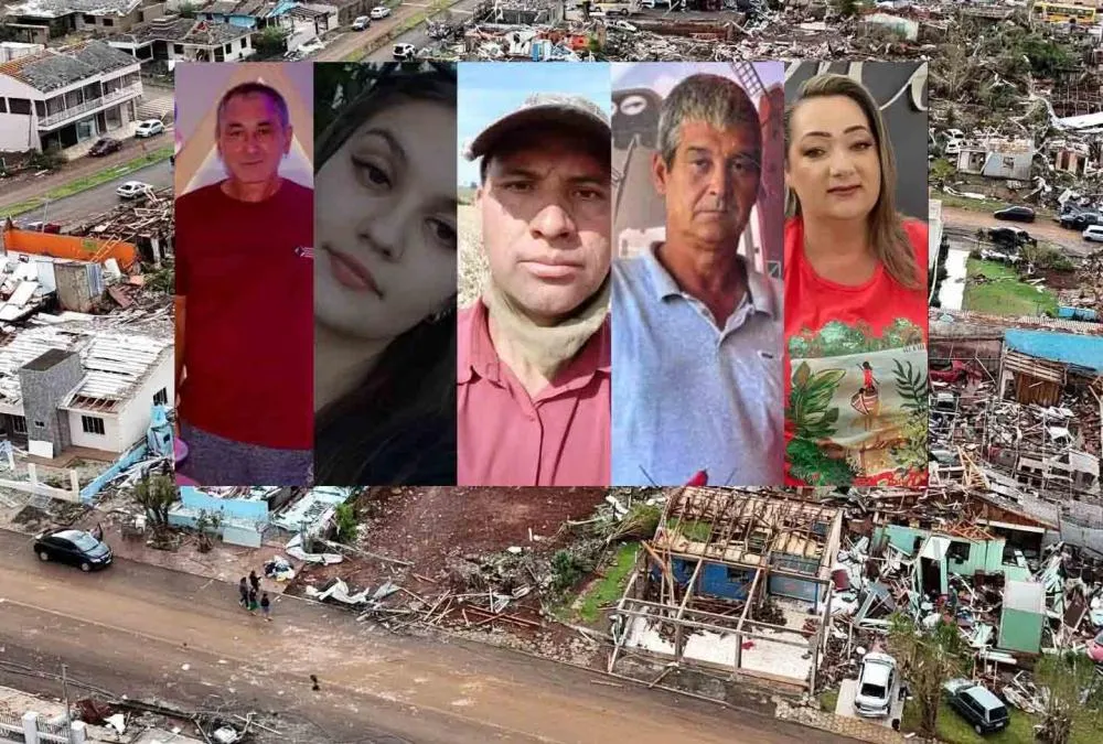 José Neri, Julia Kwapis, Jurandir Nogueira Ferreira, Claudino Risso, e Adriane Maria de Moura são 5 das 6 vítimas do tornado - Foto: Reprodução/Especial