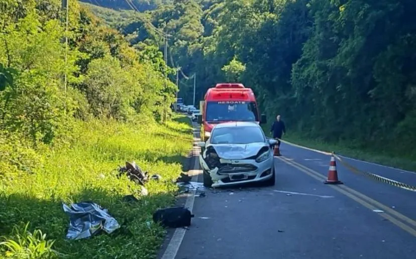 Trânsito ficou congestionado no local por um longo período - Foto: Corpo de Bombeiros de Bento Gonçalves/Especial