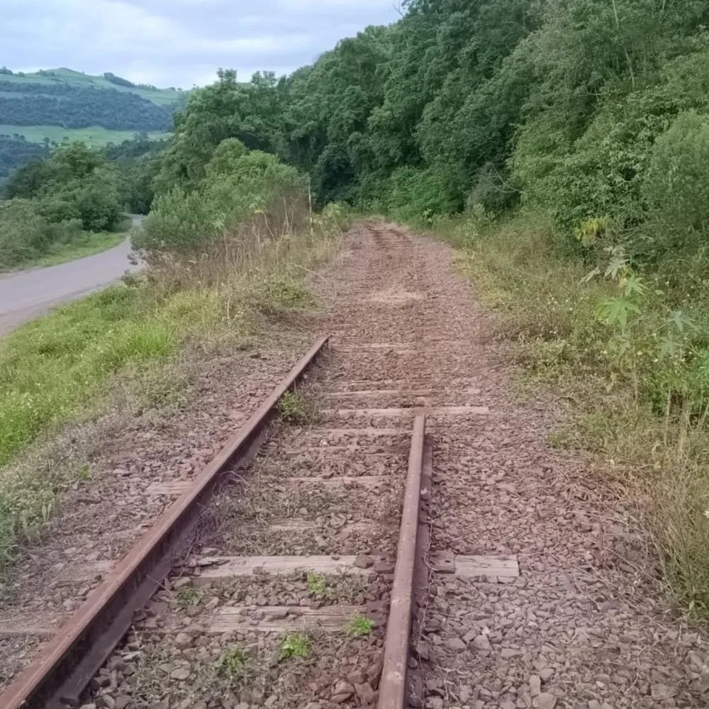 Pelo menos duas carretas por dia estão retirando trilhos na Linha Alcântara em Bento Gonçalves - Foto: Reprodução/Especial
