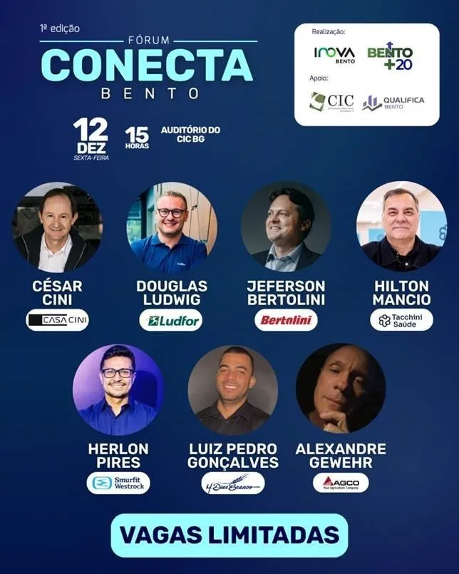 Fórum Conecta Bento debate inovação e futuro do trabalho em Bento Gonçalves