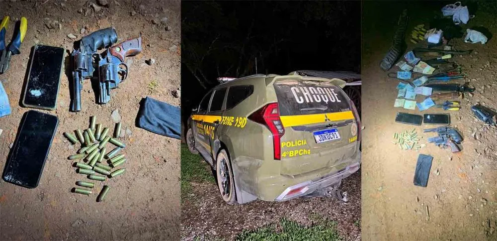 Policiais da BM recuperaram o veículo e o dinheiro roubados - Fotos: 4º BPChq/Especial