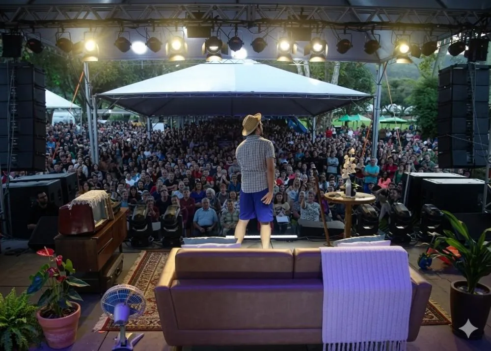 Show Humorístico de Badin. O Colono, ocorre na tarde do domingo, 22 - Foto: Reprodução/Especial NB