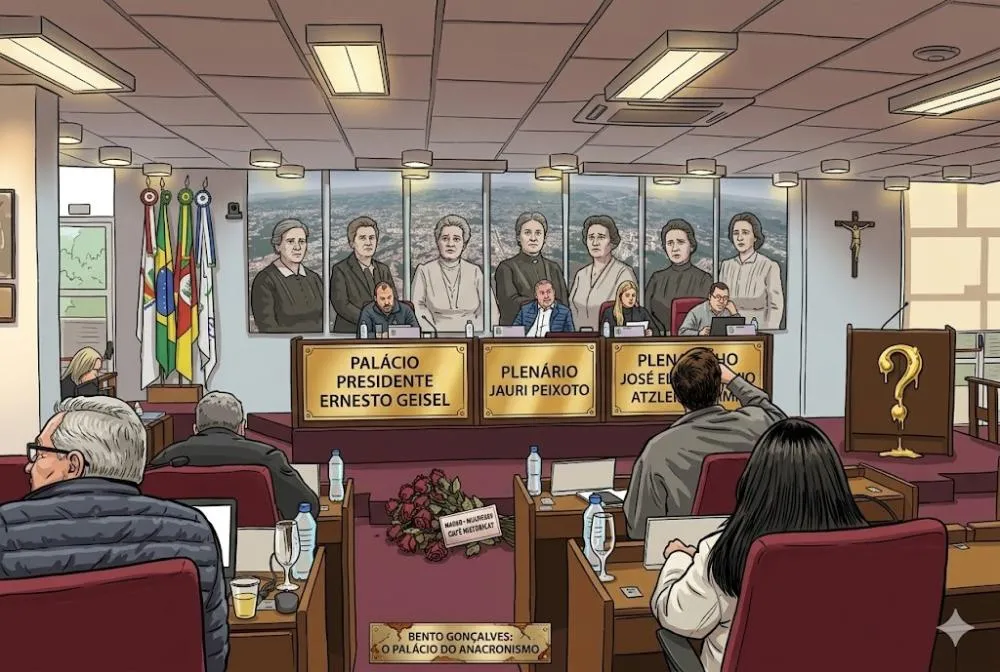 Infelizmente, nenhum dos vereadores se deu conta da importância das mulheres nessa homenagem - Foto: Ilustração feita por IA