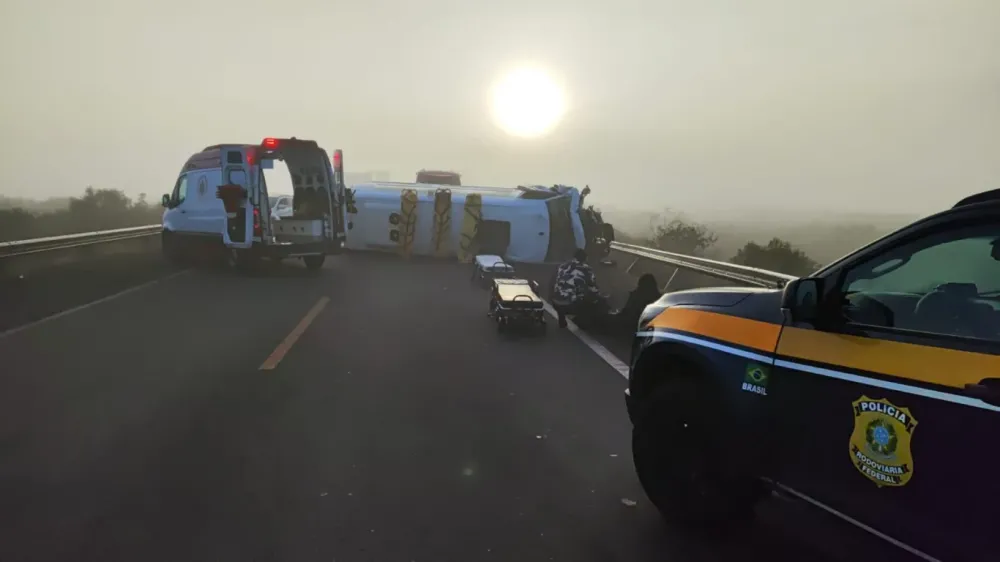 A colisão ocorreu por volta das 7h30min em Ciríaco, na região da comunidade de Cruzaltinha. (Foto: Reprodução)
