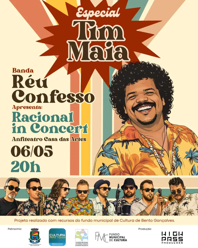 Casa das Artes celebra 50 anos da fase “Racional” de Tim Maia nesta quarta
