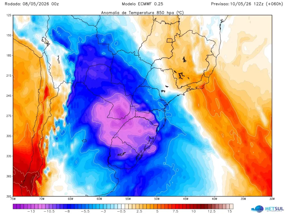 Massa de ar frio mais intensa de 2026 traz cara de inverno ao Brasil