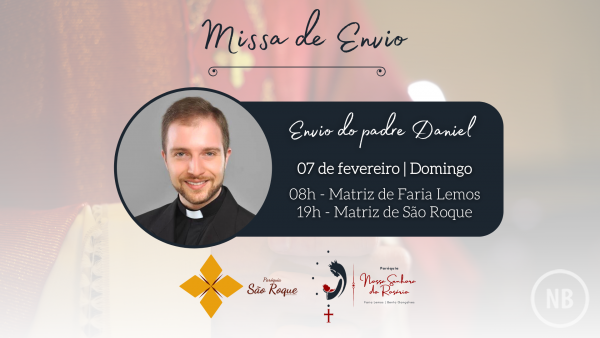 Paróquias São Roque e Nossa Senhora do Rosário preparam missa de envio para o padre Daniel D'Agnoluzzo Zatti