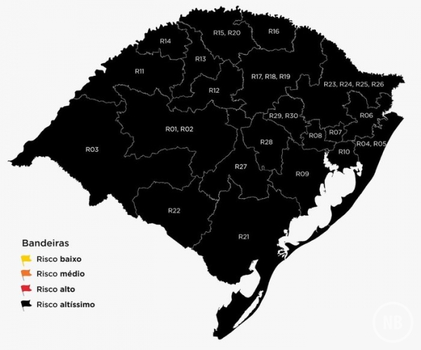 Rio Grande do Sul seguirá em bandeira preta por mais uma semana