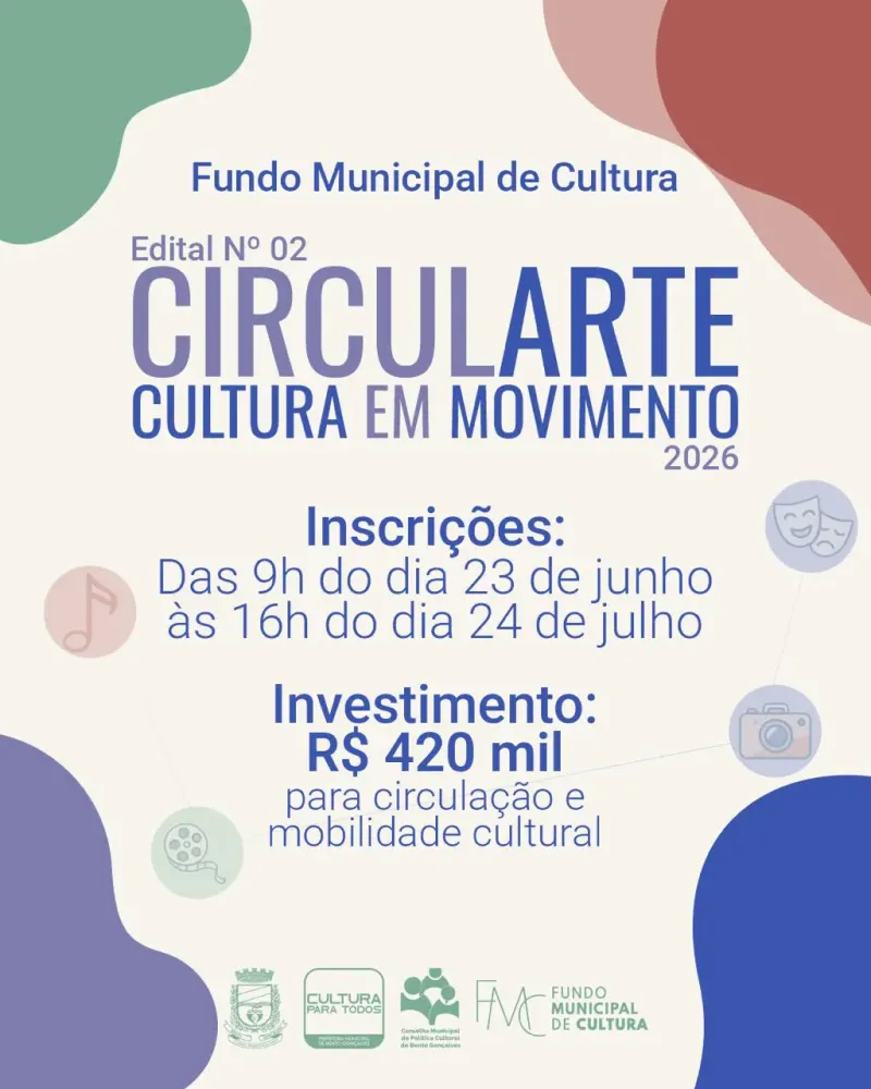 Bento abre edital “Cultura em Movimento” com aporte de R$ 420 mil
