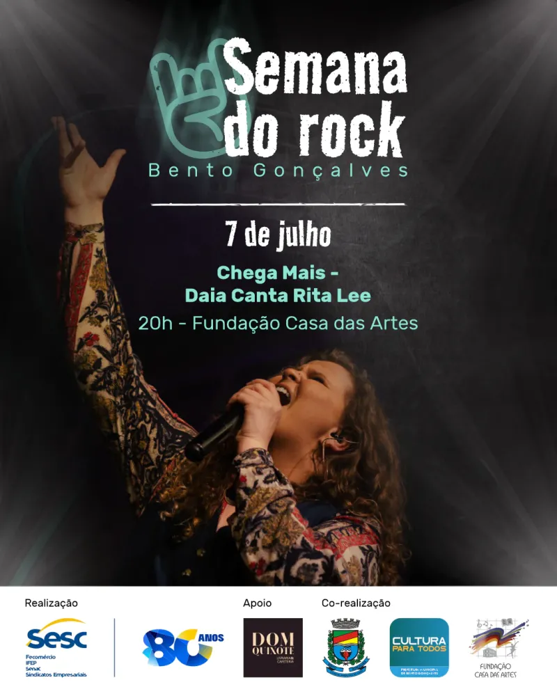 Semana do Rock 2026 em Bento Gonçalves terá tributo a Rita Lee