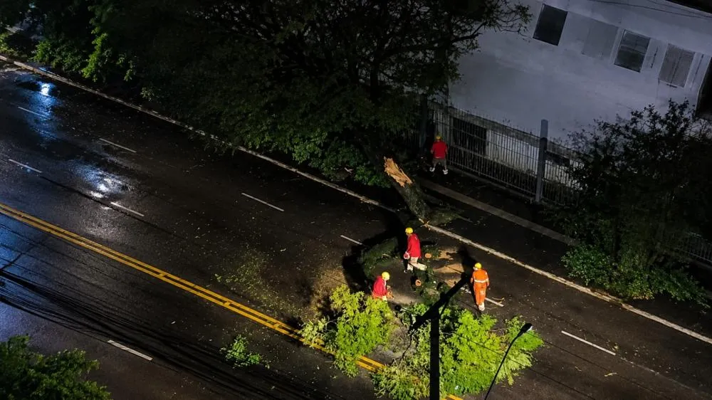 Bombeiros fizeram a desobstrução da Avenida Osvaldo Aranha - Foto: Divulgação