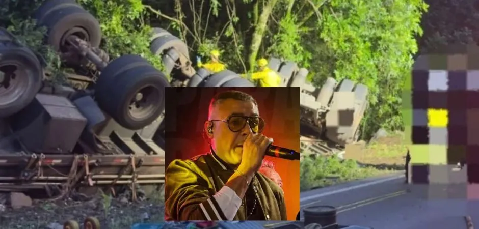 Vocalista da Banda Motryz, de Carlos Barbosa, sofre acidente de caminhão na BR-282