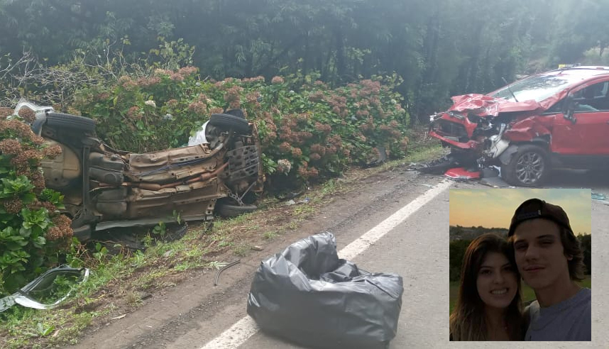 Casal Lucas e Larissa iria buscar as coisas do rapaz em Vacaria para virem morar em São Marcos (Foto: Ângelo Battecini/São Marcos Online)
