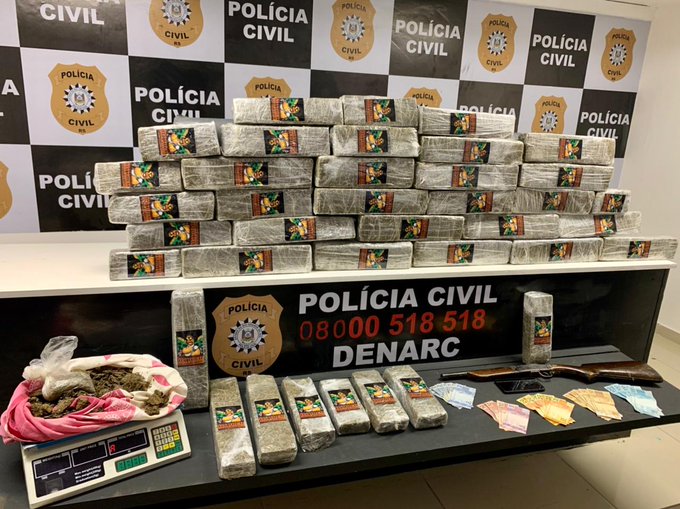 Operação da Polícia Civil prende dois homens e apreende 35 quilos de maconha