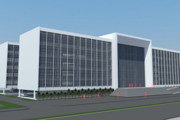 Projeto do Novo Centro Administrativo, que seria erguido no lugar do antigo Campo Municipal, no bairro Planalto, está atualmente orçado em R$ 35,1 milhões (Imagem: Divulgação prefeitura de Bento Gonçalves)