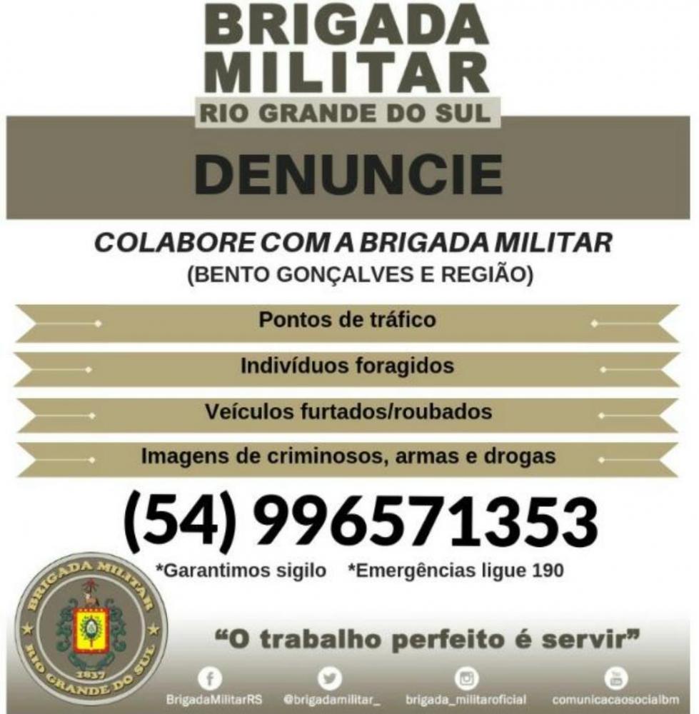 Denúncias de crimes podem ser feitas à BM de Bento pelo WhatsApp
