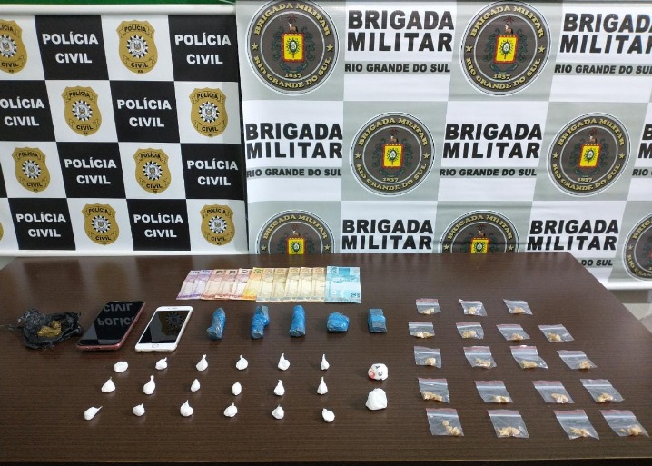 Forças de segurança de Veranópolis prendem foragido e casal de traficantes