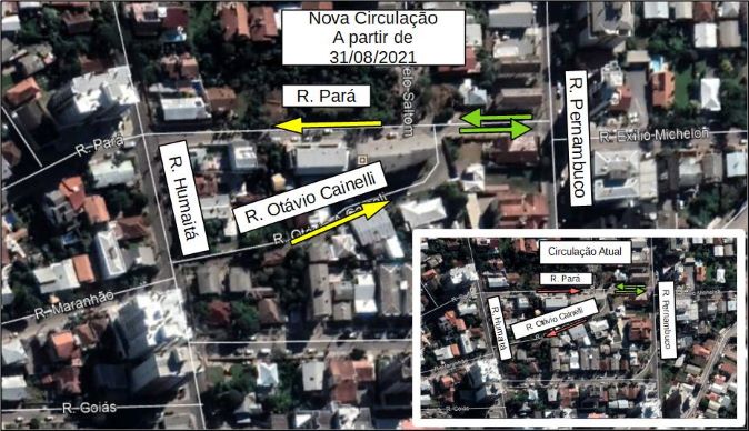 Vias do bairro Humaitá, em Bento, sofrem alterações no fluxo a partir do dia 31