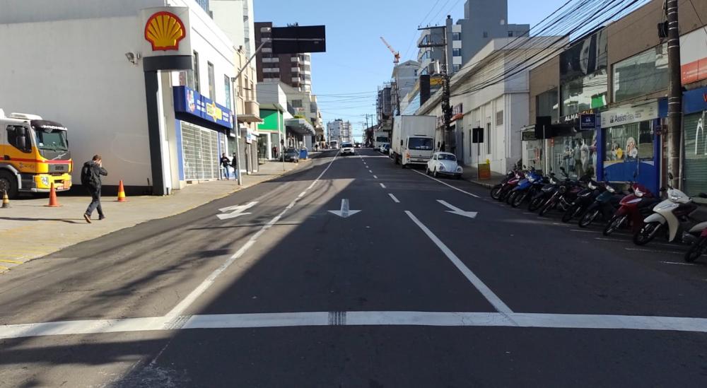 Faixas seletivas da Júlio e da Barão, no Centro de Bento, serão liberadas para todos veículos