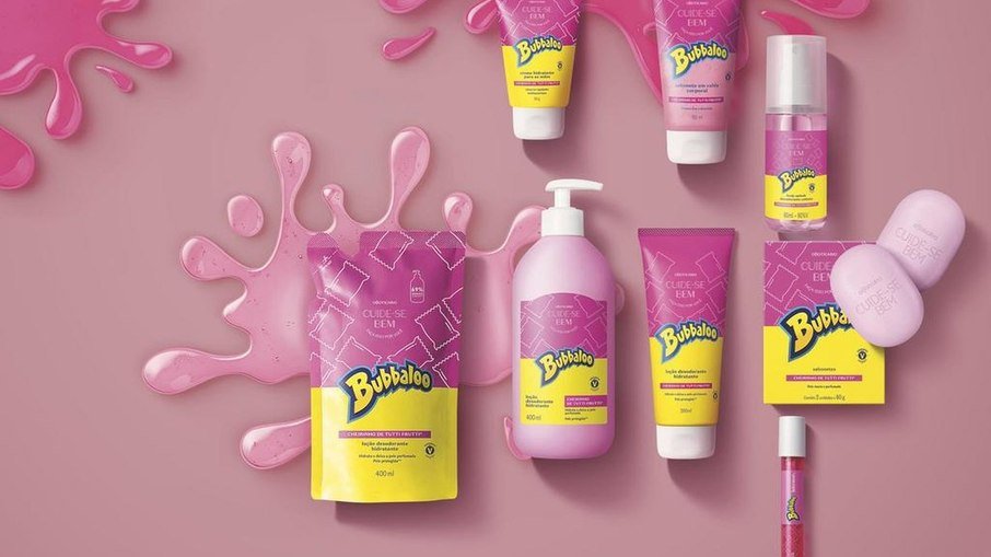 O Boticário lança linha com cheiro de chiclete em parceria com Bubbaloo