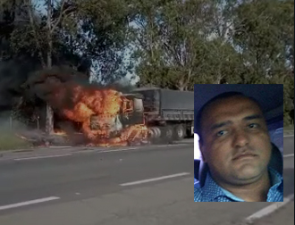 Caminhoneiro morre carbonizado após explosão de pneu na BR 392 em Rio Grande