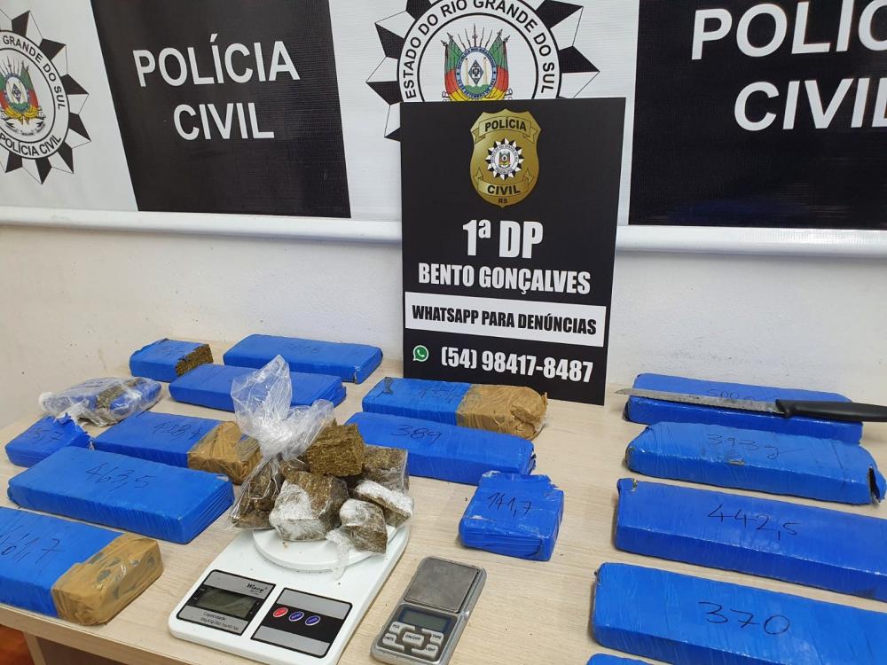 Mais de seis quilos de maconha foram apreendidos pela Polícia Civil