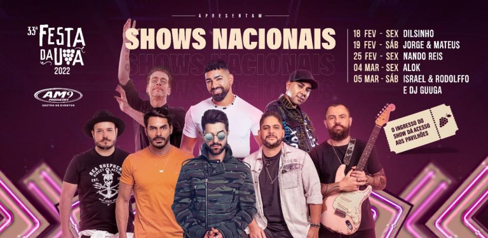 Festa da Uva anuncia shows nacionais para retomada do evento em 2022