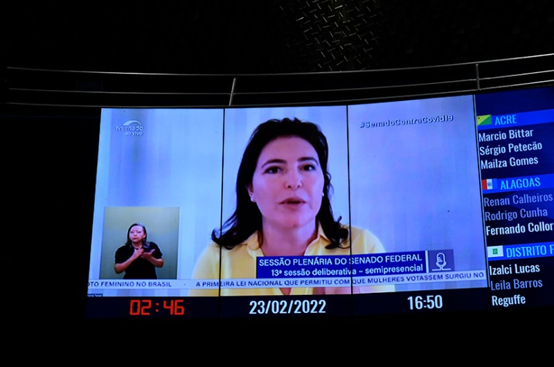 A senadora Simone Tebet (MDB-MS) disse que votará a favor dos projetos que criam medidas para conter a alta nos preços dos combustíveis - Roque de Sá/Agência Senado