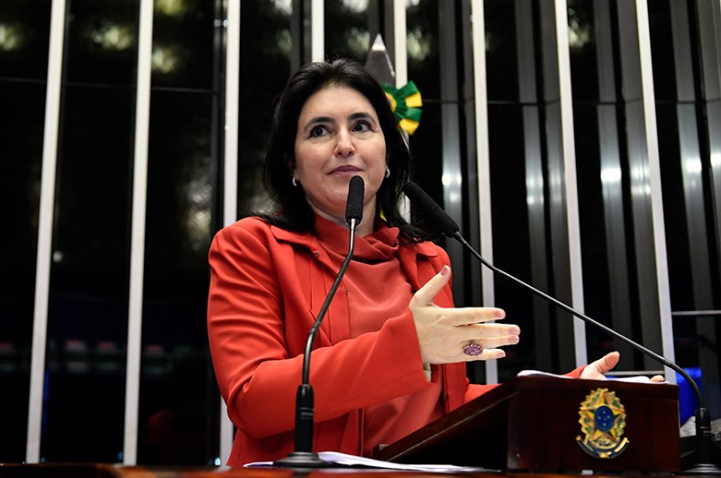 A senadora Simone Tebet (MDB-MS) pediu o apoio dos senadores para requerimento de sua autoria em que solicita informações ao ministro de Minas e Energia e ao presidente da Petrobras - Waldemir Barreto/Agência Senado