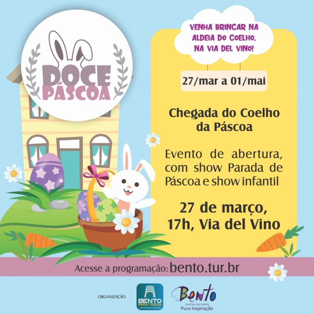 Doce Páscoa inicia com a chegada do Coelho na Via del Vino neste domingo, 27