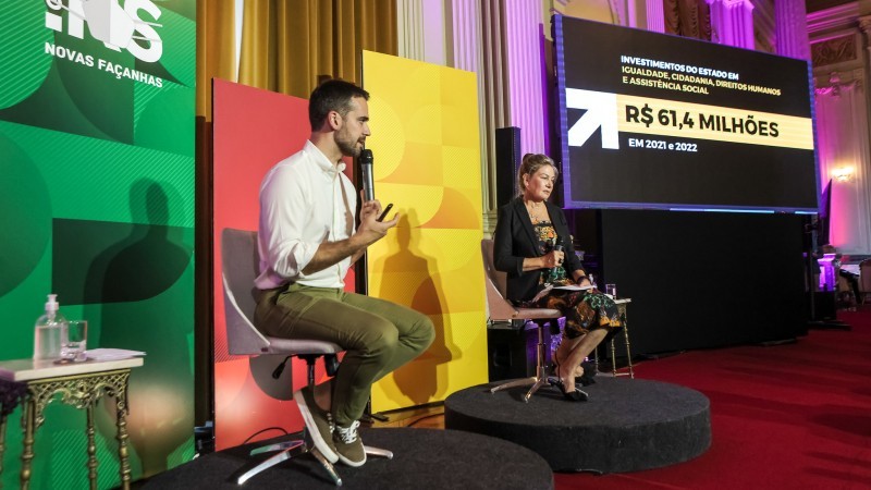 Governador Leite e secretária Regina Becker no lançamento do programa no Palácio Piratini - Foto: Gustavo Mansur / Palácio Piratini