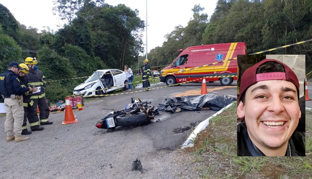 Acidente envolvendo carro e motocicleta deixa dois mortos na BR 470