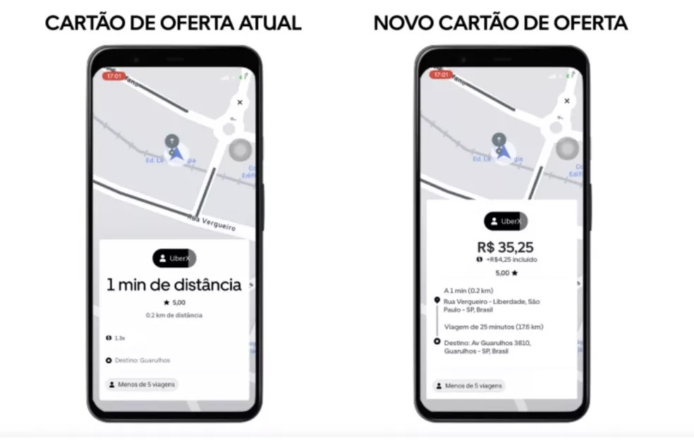 Novo sistema passa a mostrar o destino e qual o valor da corrida, permitindo que seja cancelado pelo motorista - Foto: Divulgação