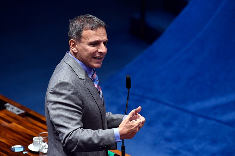O senador Marcio Bittar (PSL-AC) criticou posicionamentos do ex-presidente Lula, ao defender a reestatização e o aborto - Jefferson Rudy/Agência Senado