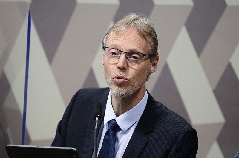 Giovanni Olsson durante sabatina na Comissão de Constituição, Justiça e Cidadania (CCJ) do Senado - Pedro França/Agência Senado