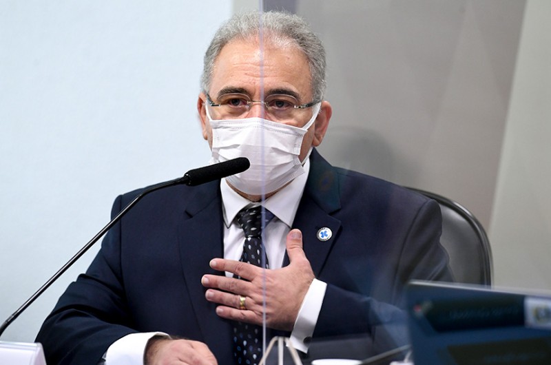 Marcelo Queiroga em depoimento à CPI da Pandemia, em junho do ano passado - Jefferson Rudy/Agência Senado