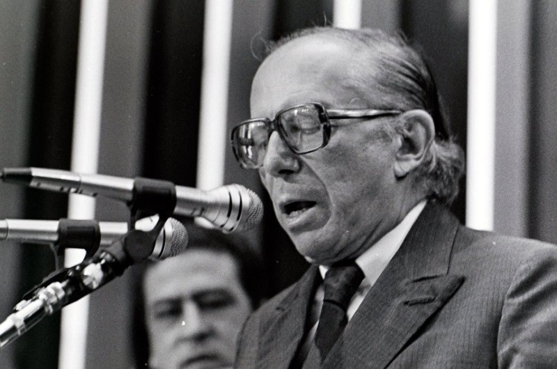 Roberto Campos discursa na Assembleia Nacional Constituinte, em 1987 - Acervo Câmara dos Deputados