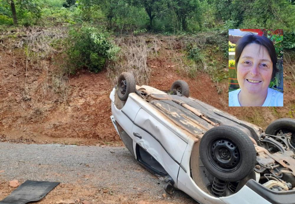 Nolva Scussel Zandavalli de 52 anos (foto menor) foi uma das vítimas do acidente deste domingo - Foto: Divulgação