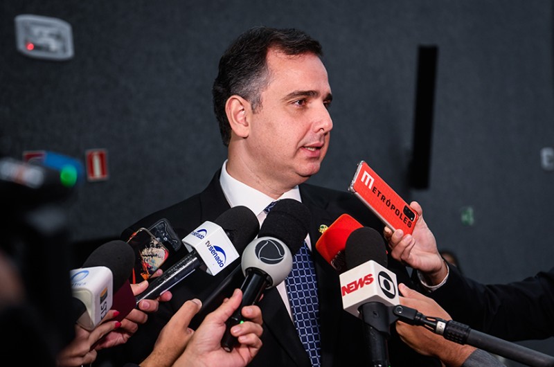 O presidente do Senado participou de evento pelos 20 anos do Código Civil Brasileiro, no STJ, nesta terça-feira (26). Ele também defendeu que haja segurança jurídica no Brasil para assegurar investidores - Pedro Gontijo/Senado Federal